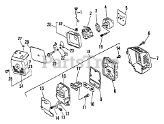 Echo SRM-3000 - Echo String Trimmer (SN: 034001 - 037500) Intake, Exhaust, Air Cleaner
