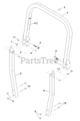 Exmark PNS720KC523 - Exmark 52" Pioneer S-Series Zero-Turn Mower, Kohler ZT720 (SN: 314000000 - 314999999) (2014) Roll-Over Protection System Assembly No. 116-3498