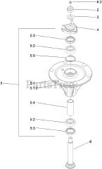 Toro 74550 - Toro 60" GrandStand Stand-On Mower (SN: 310000001 - 310999999) (2010) Spindle Assembly No. 117-6158