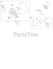 Briggs & Stratton 25T237-0325-H7 - Briggs & Stratton Horizontal Engine Crankcase Cover/Sump and Lubrication Group