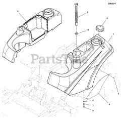 Ferris IS 2100Z (5901333) - Ferris IS2100Z Series 61" Zero-Turn Mower, 28hp Briggs & Stratton Fuel Tank &amp; Mount Group