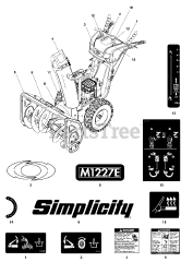 Simplicity M 1227 E (1696819-02) - Simplicity 27" Snow Thrower, 11.5hp Decals Group