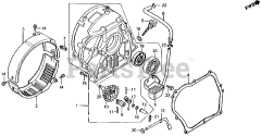 Honda EM2200 A (GE200) - Honda Generator, Made in Japan (SN: GE200-1000001 - GE200-9999999) CRANKCASE COVER