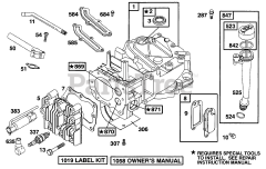 Briggs & Stratton 12C802-2320-E1 - Briggs & Stratton Vertical Engine Cylinder, Head, Oil Fill