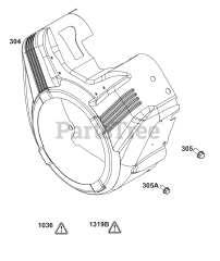 Briggs & Stratton 359447-0118-E1 - Briggs & Stratton Horizontal Engine Blower Housing Group