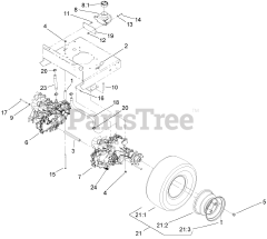 Toro 74409 (Z 340) - Toro 40" Z Master Zero-Turn Mower, Side-Discharge Deck (SN: 270000001 - 270000700) (2007) Hydraulic Drive Assembly