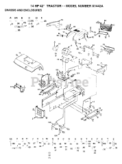 Electrolux/AYP X 1442 A - Electrolux/AYP Lawn Tractor (1993) CHASSIS AND ENCLOSURES