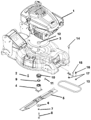 Ariens 911154 (BRSPE 21) - Ariens 21" Self-Propelled Walk-Behind Mower, 5.5hp Honda (SN: 000101 - 001999)