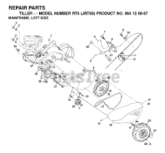 Jonsered RT 5 (954130057) - Jonsered Rear-Tine Tiller (2002-03) MAINFRAME LEFT SIDE
