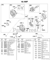 Briggs & Stratton 581447-0375-E2 - Briggs & Stratton Horizontal Engine Alternator 40 AMP