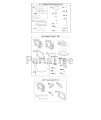 Briggs & Stratton 44S677-0022-B1 - Briggs & Stratton Vertical Engine Engine/Valve Gasket Set, Carburetor Overhaul Kit