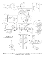 Briggs & Stratton 42A707-1707-E1 - Briggs & Stratton Vertical Engine Cam, Crankcase Cover, Crankshaft, Cylinder Head, Pistons, Valves