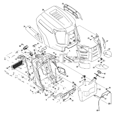 Cub Cadet GT 1054 (14AK94AK056) - Cub Cadet 54" Garden Tractor (2013) Fuel Tank, Hood &amp; Dash