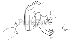 Toro 30291 - Toro 44" ProLine Walk-Behind Mower, Hydro Drive, 15hp (SN: 210000001 - 210005000) (2001) Exhaust Assembly Kohler Model Cv15t-41604
