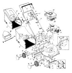 MTD 113-428A141 - MTD Walk-Behind Mower (1993) (W.S. Badcock Corporation) Handle And Wheel Assembly