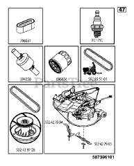 Husqvarna TC 138 (960510124-03) - Husqvarna 38" Garden Tractor (2016-08) FREQUENTLY USED PARTS