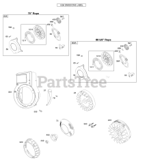 Briggs & Stratton 93312-0187-E1 - Briggs & Stratton Horizontal Engine Blower Housing/Shrouds, Flywheel, Rewind Starter