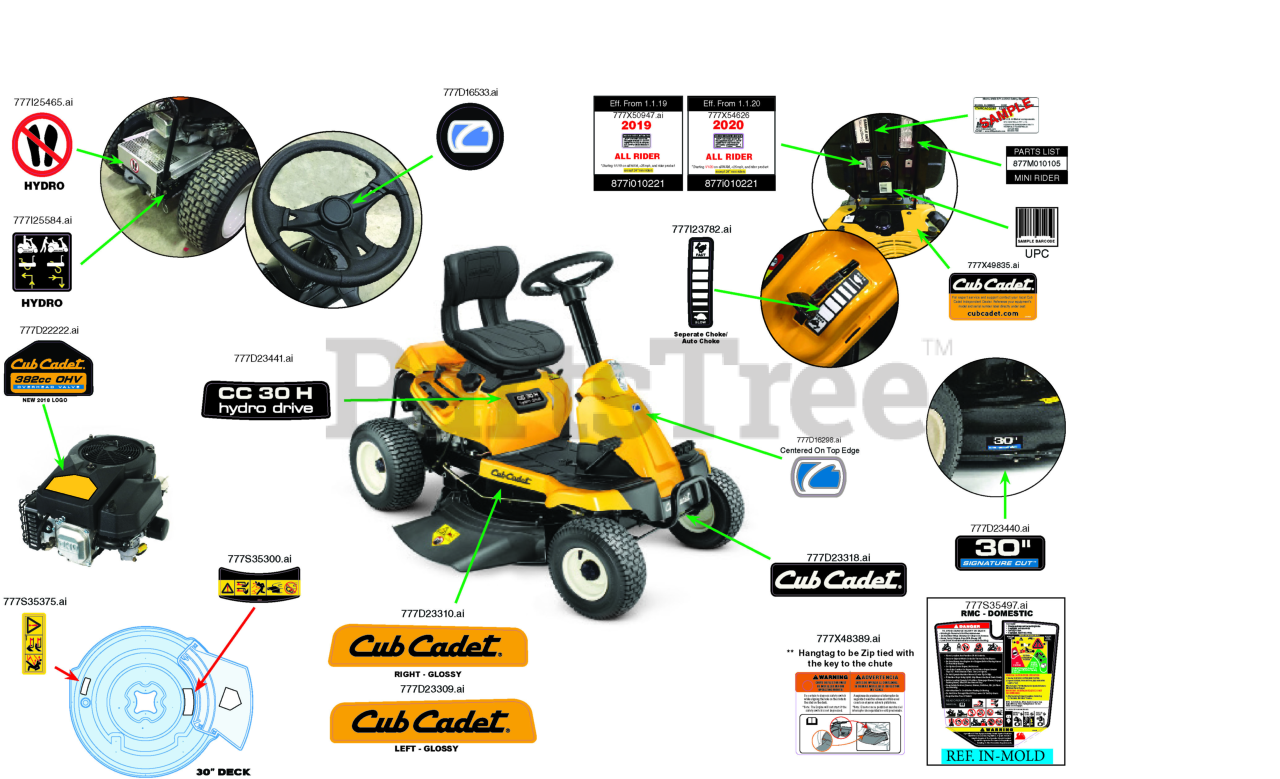 Cub Cadet CC 30 H (13C721JD010) Cub Cadet Hydro Mini Rider (2020