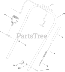 Toro 38272 (418 ZR) - Toro 18" Power Clear Snow Thrower (SN: 313000001 - 313999999) (2013) Handle Assembly