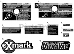 Exmark LZUV2B - Exmark Ultra Vac Twin Bagger for Lazer Z Mower (SN: 000850000 - 000919999) (2010) Decals