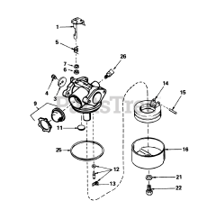 Toro 16576 - Toro Walk-Behind Mower (SN: 000000001 - 000999999) (1990) Carburetor No. 632098