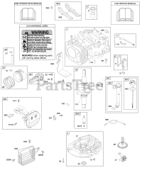 Briggs & Stratton 12Y602-0110-E2 - Briggs & Stratton Vertical Engine Cylinder, Piston, Crankshaft, Operator's Manual, Muffler, Crankcase Cover/Sump, Lubrication