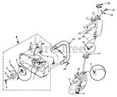Homelite SUPER 2 (UT-10697-E) - Homelite Chainsaw Starter &amp; Fuel Tank