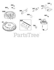 Briggs & Stratton 44C877-0001-B5 - Briggs & Stratton Vertical Engine Flywheel, Ignition, and Starter Group