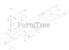 Toro 74740 (SS 5425) - Toro 54" TimeCutter Zero-Turn Mower (SN: 315000001 - 315999999) (2015) Frame, Front Axle and Caster Wheel Assembly