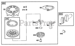 Briggs & Stratton 12S802-0892-01 - Briggs & Stratton Vertical Engine Rewind Assembly