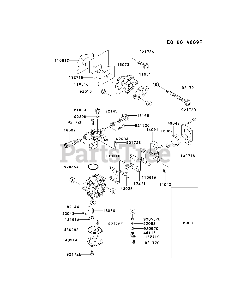 Kawasaki KGT 27 A (KGT27A-A1) - Kawasaki String Trimmer CARBURETOR