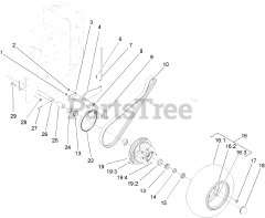 Toro 30094 - Toro 36" Walk-Behind Mower, Floating Deck, T-Bar, Gear Drive (SN: 280000001 - 280999999) (2008) WHEEL DRIVE AND BRAKE ASSEMBLY