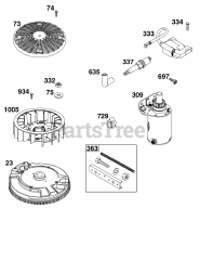 Briggs & Stratton 44N677-0062-B5 - Briggs & Stratton Vertical Engine Flywheel, Ignition, and Starter Group
