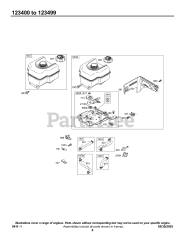 Briggs & Stratton 123437-0170-E1 - Briggs & Stratton Horizontal Engine Fuel Tank Group