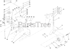 Toro 30140 - Toro 48" ProLine Walk-Behind Mower, T-Bar, Gear Drive, 15hp (SN: 250000001 - 250999999) (2005) Front Caster and Blade Brake Assembly