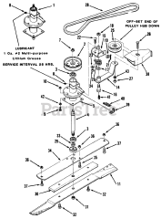 Toro B3-08B391 (108-3) - Toro Rear-Engine Riding Mower (1987) Spindle, Pulleys, And Drive Belt