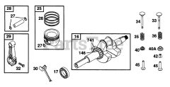 Briggs & Stratton 226432-1006-E2 - Briggs & Stratton Horizontal Engine Piston Grp, Crankshaft