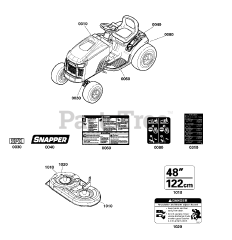 Snapper SPX 2548 (2691504-00) - Snapper LT150 Series 48" Lawn Tractor, Fab Deck, 25hp