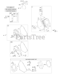Briggs & Stratton 12A412-0100-E1 - Briggs & Stratton Horizontal Engine Crankcase Cover/Sumps, Cylinder Group, Kits/Gaskets - Engine, Oil Group