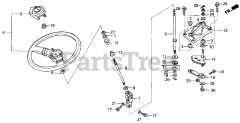 Honda H4518 H HSA/C (MZAT) - Honda Lawn Tractor, Made in Japan (SN: MZAT-3000001 - MZAT-3999999) STEERING WHEEL
