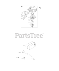 Briggs & Stratton 381772-0102-E1 - Briggs & Stratton Vertical Engine Rewind Starter, Exhaust