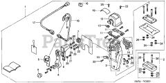Honda BF130 A2 XA (BZBE) - Honda Marine Engine, Made in Japan (SN: BZBE-1300001 - BZBE-1400000) REMOTE CONTROL (TOP MOUNT SINGLE TYPE) (R.)