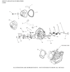 Kohler CH440-3264 - Kohler Command PRO Engine, Basic Version, 14hp, 10.5kW 04 CylinderHead/Breather