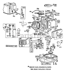 Briggs & Stratton 94908-0191-XX - Briggs & Stratton Vertical Engine Cyl, Mufflers, Piston, Sump