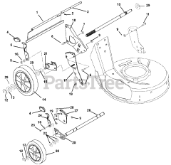 Gravely 911262 (LM 21 S) - Gravely 21" Walk-Behind Mower, Kohler XT-7 (SN: 000101 & Above) Wheels And Adjusters