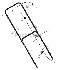 Scotts 224110x8NA - Scotts 22" Walk-Behind Mower (2003) Handle Assembly