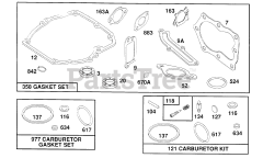 Briggs & Stratton 123802-0436-01 - Briggs & Stratton Vertical Engine Gasket Sets