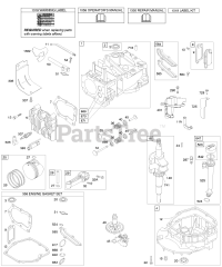 Briggs & Stratton 120502-0100-E1 - Briggs & Stratton Vertical Engine Cam, Crankshaft, Cylinder, Engine Sump, Lubrication, Piston Group, Valves