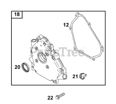 Briggs & Stratton 12B412-0100-E1 - Briggs & Stratton Horizontal Engine Crankcase Cover/Sumps