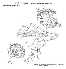 Winston Pro WP RT5 B - Winston Pro Tiller MAINFRAME, RIGHT